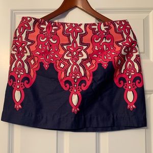 Lilly Pulitzer Navy and Pink Tate Chorusgirl Skirt Size 6